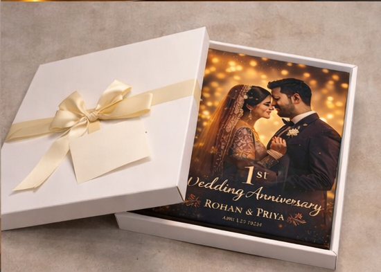 1st Wedding Anniversary Canvas Photo Frame – Personalized Couple Canvas Print