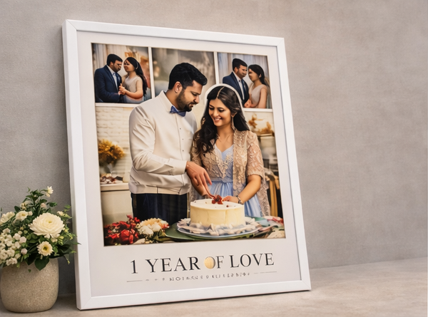 Personalized 1st Wedding Anniversary Collage Frame (A4 / A3)