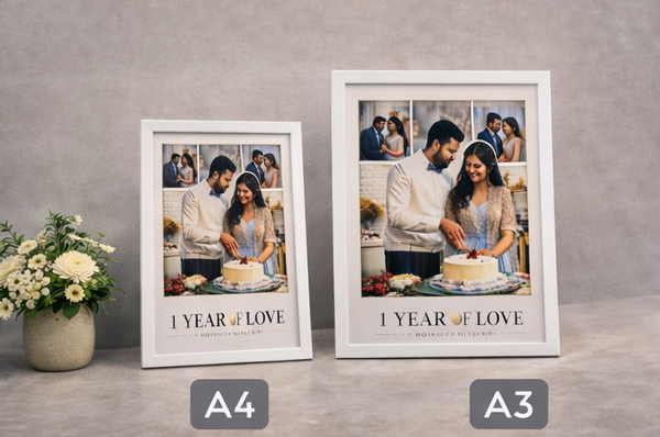 Personalized 1st Wedding Anniversary Collage Frame (A4 / A3)