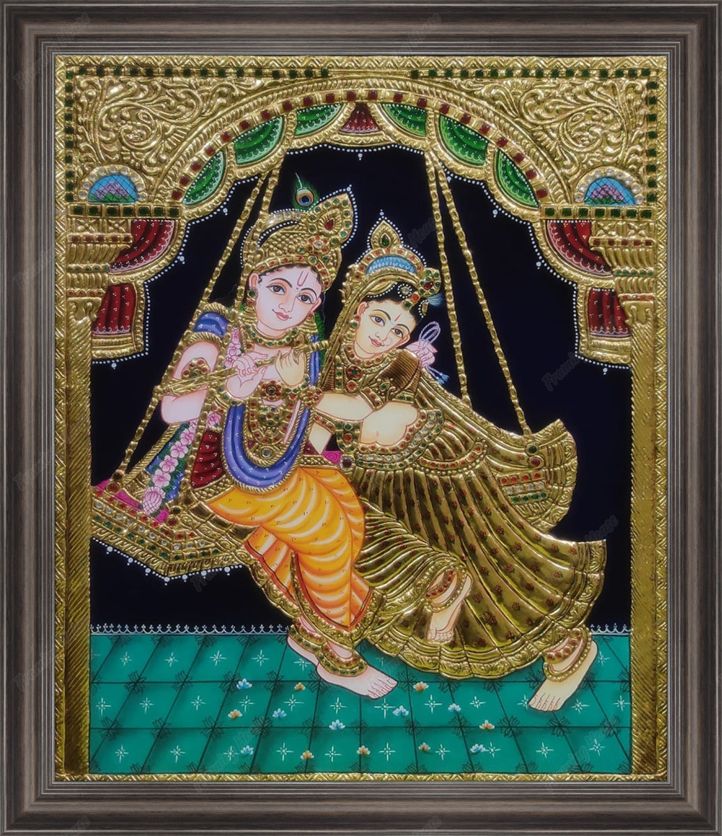 Radha Krishna Tanjore Handmade Painting