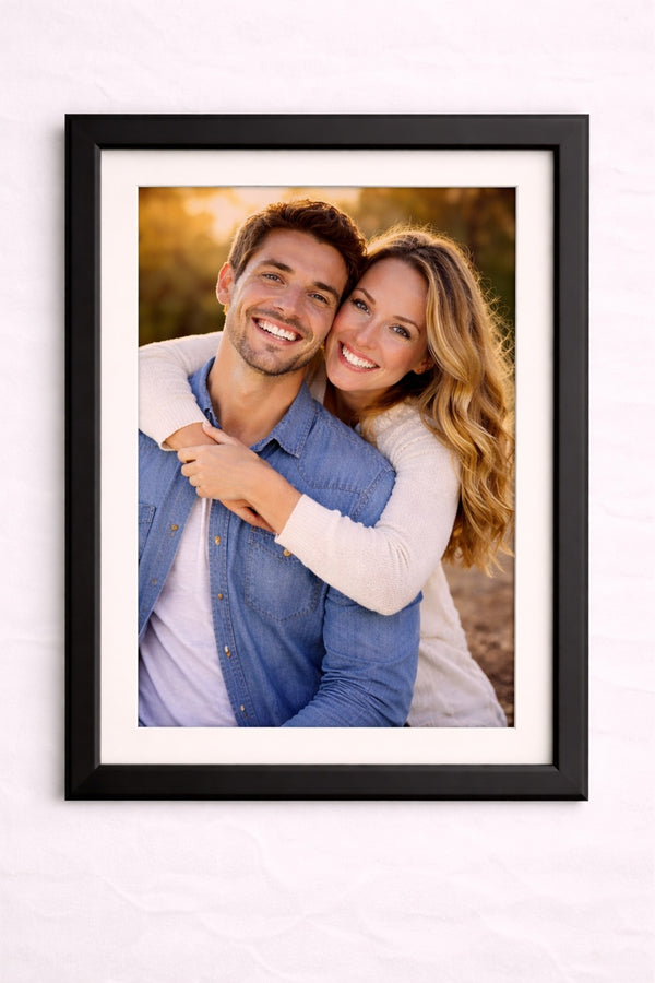Black Mat Pure Wood Frame