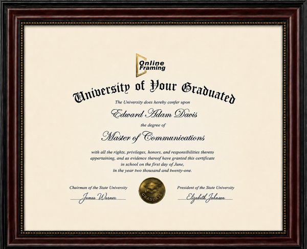 Executive Carved Certificate Display Frame | Premium Wall-Mounted Degree, Diploma & Award Frame with Crystal Clear Acrylic