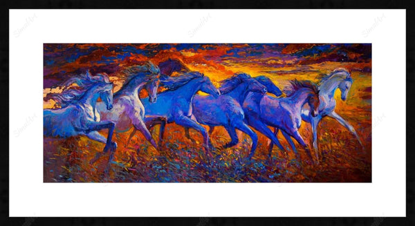 7 Horses Painting In Bedroom