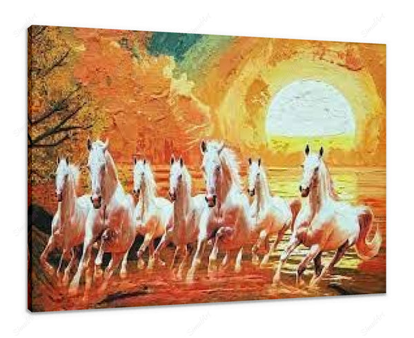 7 Horses Painting In Bedroom