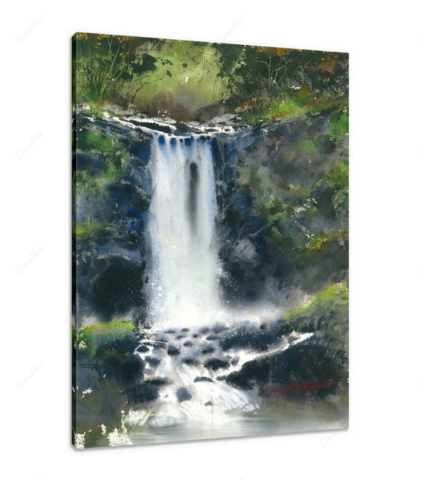 Waterfall Watercolor Painting