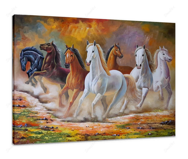 7 Horses Painting In Bedroom