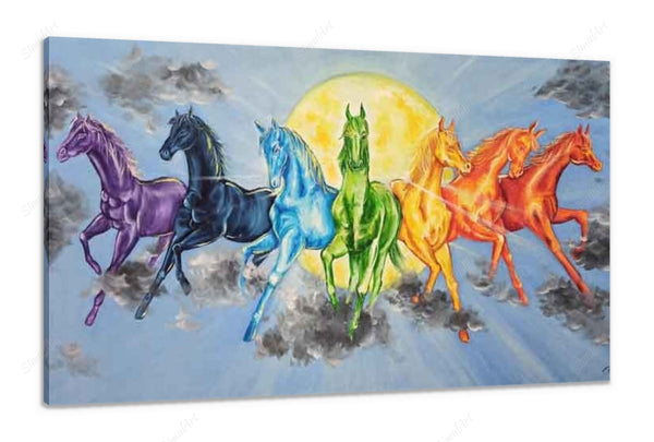 7 Horses Painting In Bedroom
