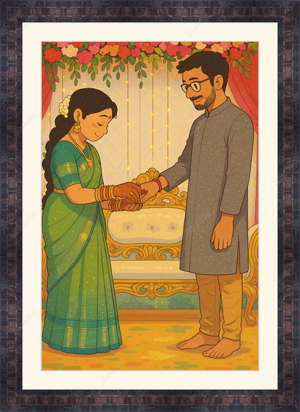 Framed print with mat & glazing