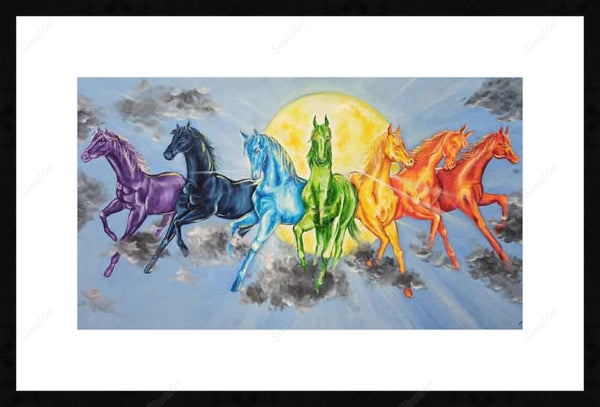 7 Horses Painting In Bedroom