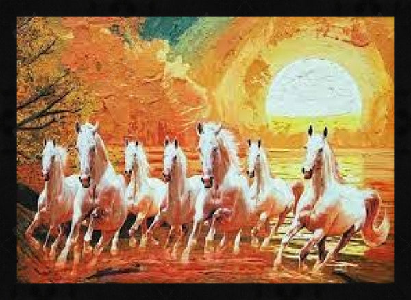 7 Horses Painting In Bedroom