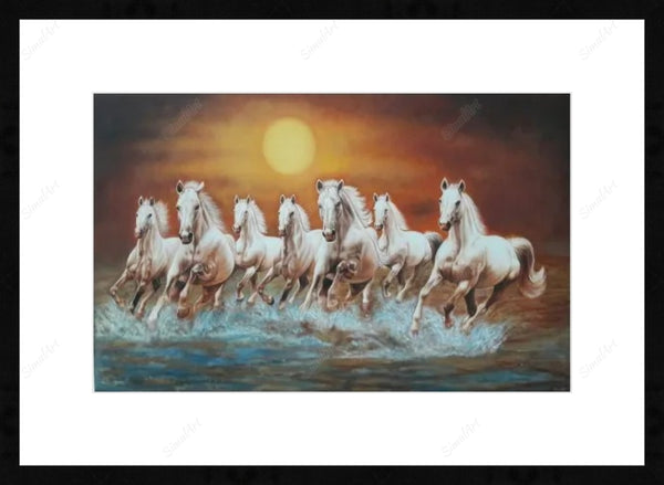 7 Horses Painting In Bedroom