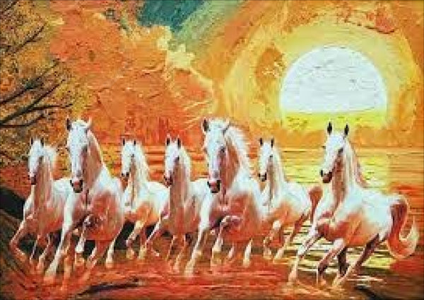 7 Horses Painting In Bedroom