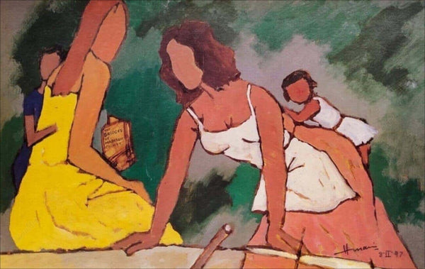 Mother And Child Reader By Mf Husain