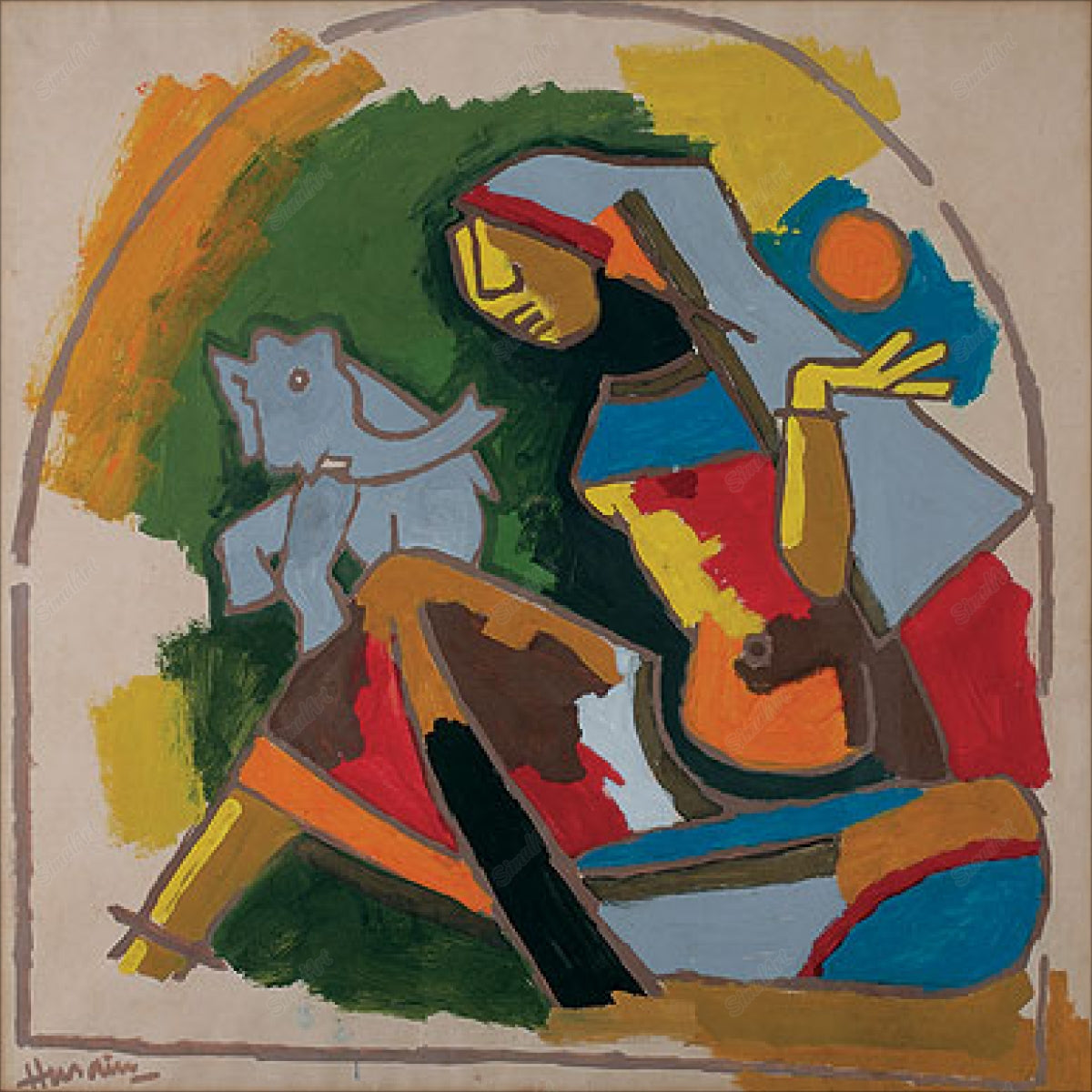 Maya Dreams Of An Elephant By Mf Husain