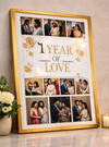 1 Year of Love Anniversary Photo Frame – Personalized First Wedding Anniversary Collage Frame