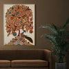 Vintage Kalamkari Tree of Life with Peacock, Traditional Indian Folk Arts