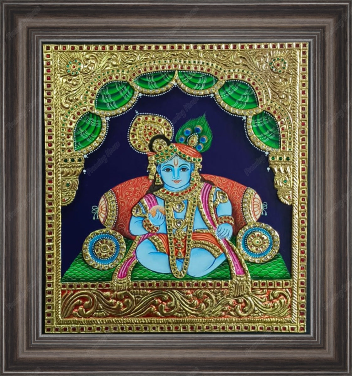 Krishna Tanjore Handmade Painting