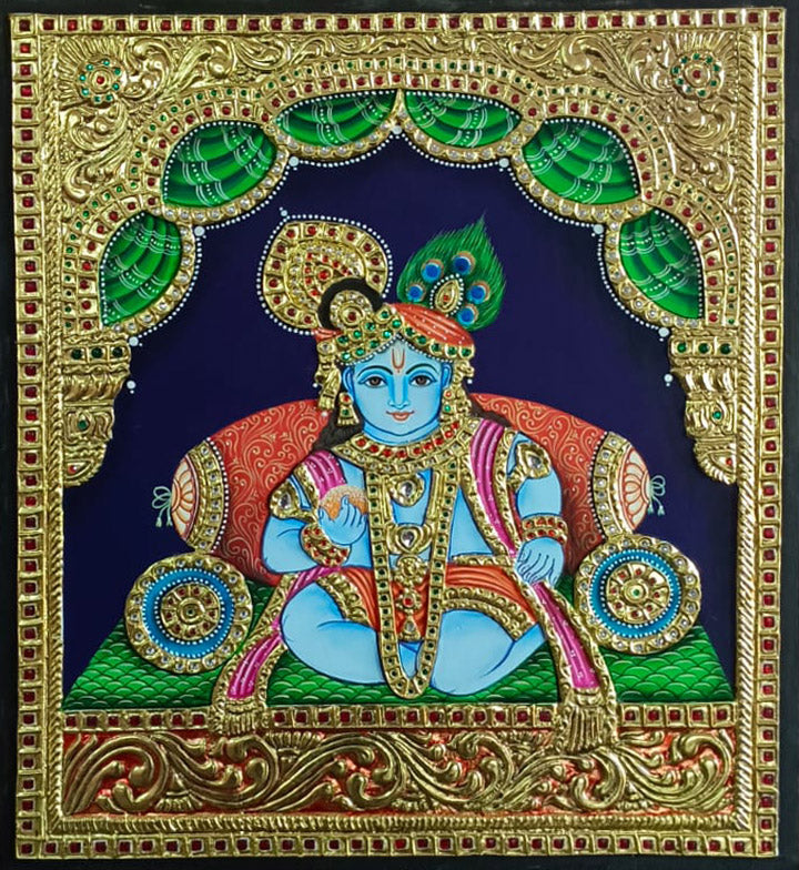 Krishna Tanjore Handmade Painting