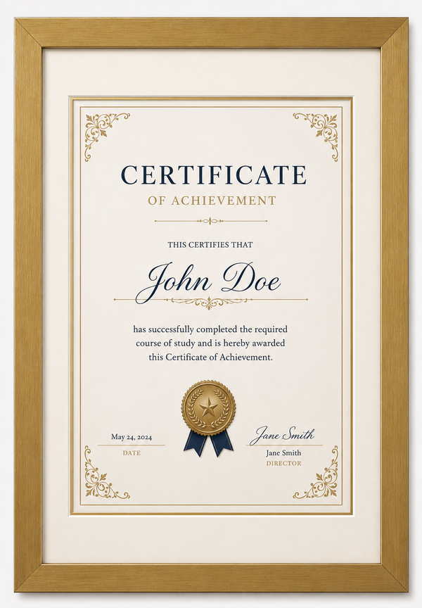 Certificate Frame – A4 & A3 | Premium Wooden Frames | Online Framing