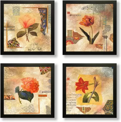 Set of four abstract paintings