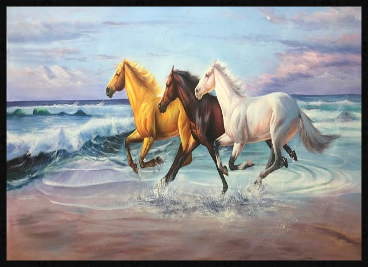 7  horses handmade painting art