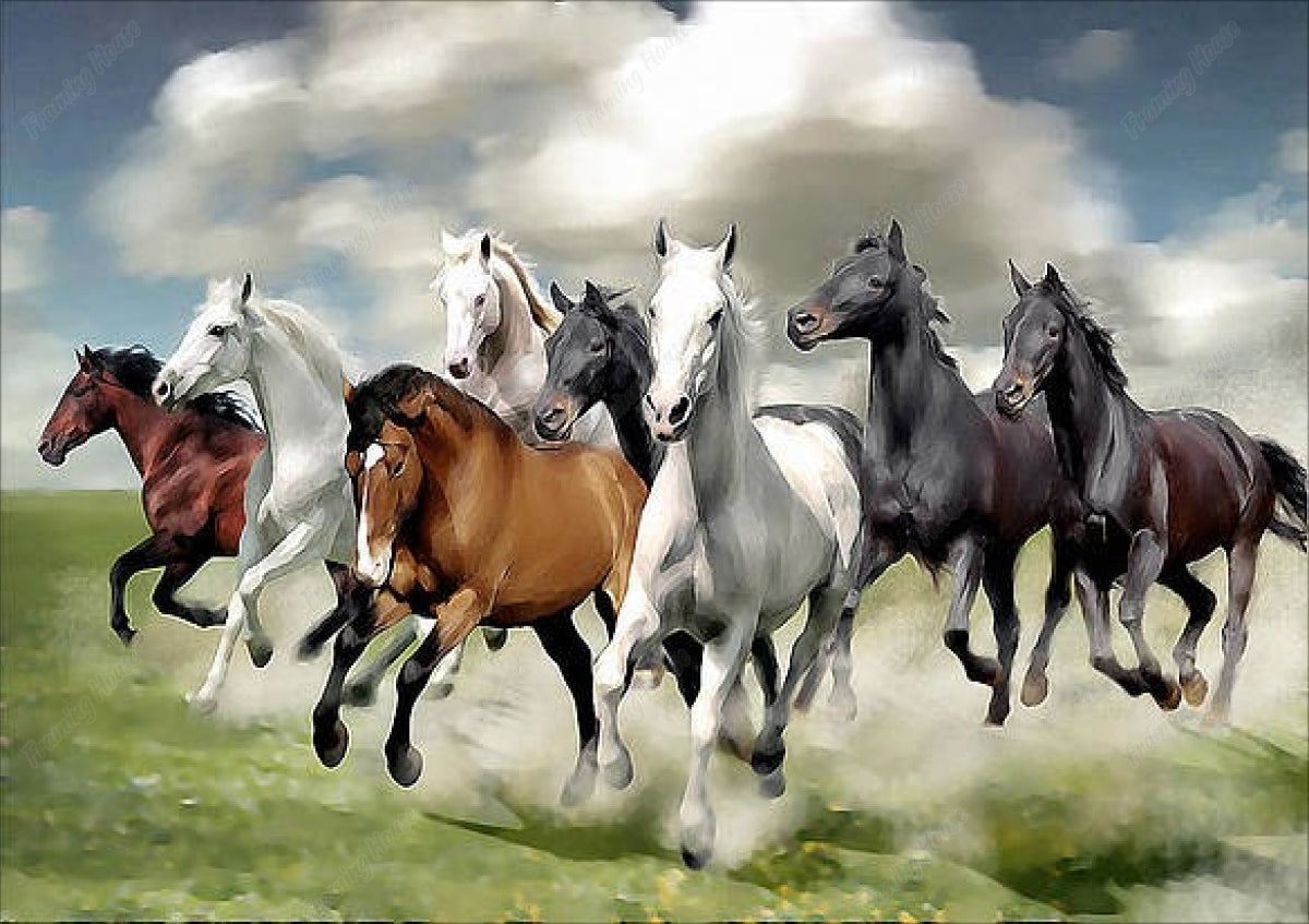 8 Horses Running Painting