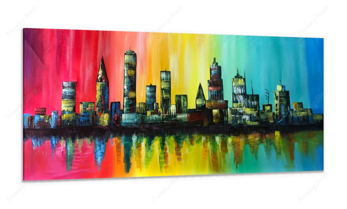 Abstract city art paintings