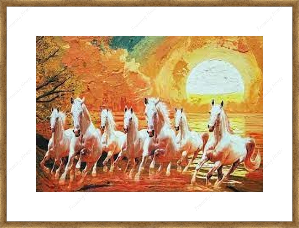 7 Horses Painting In Bedroom