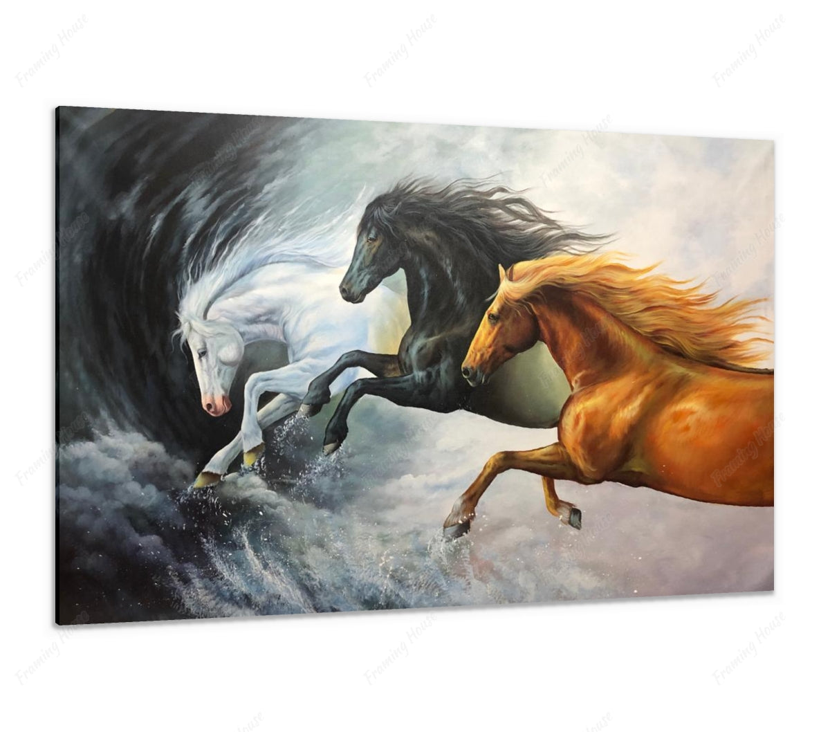 Seven  horses handmade painting art